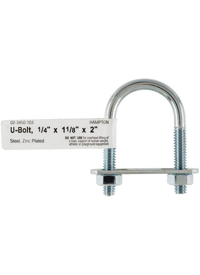 Hampton Durable Coarse Threaded Zinc Plated Steel U Bolt Silver 51606  - Image 1