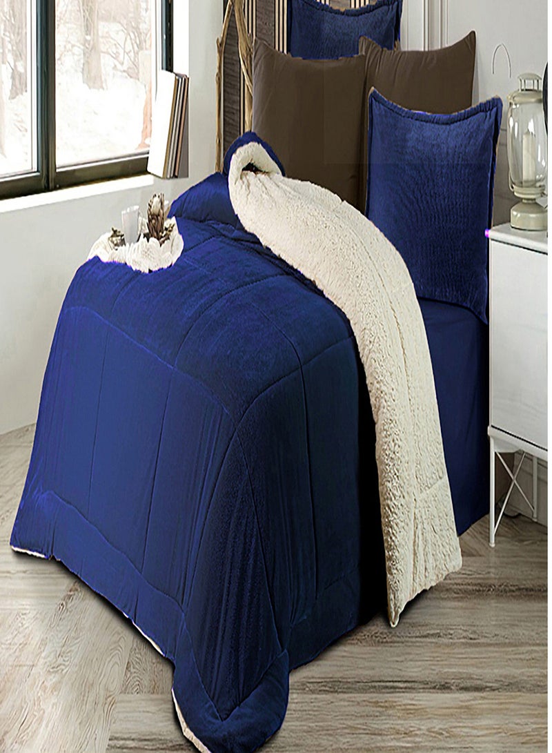 PACHA HOME Quilt Farida Model Double+ 2 Pillowcases - Color: Navy blue - Size: 220*240- Weight: 5KG. - Image 1
