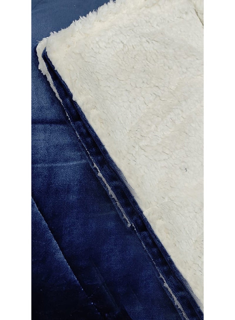 PACHA HOME Quilt Farida Model Double+ 2 Pillowcases - Color: Navy blue - Size: 220*240- Weight: 5KG. - Image 2