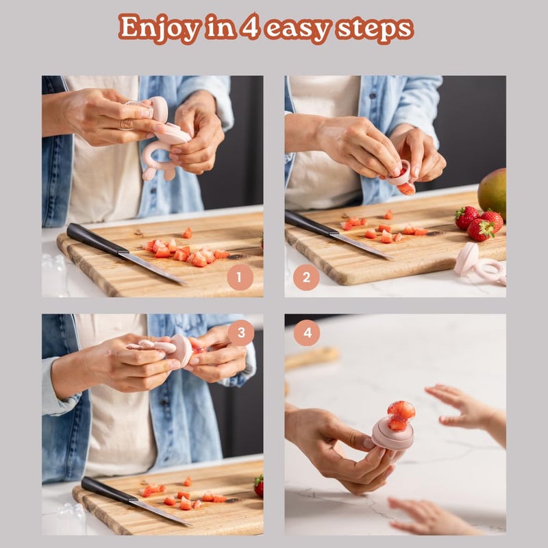 Haakaa Freeze-N-Feed Mini Combo â€“ Baby Feeder â€“ Silicone Nibble Tray â€“ Breastmilk Popsicle Mold - Ideal for Self-Feeding & Teething Relief â€“ 100% Food-Grade Silicone (Sky Blue) - Image 3