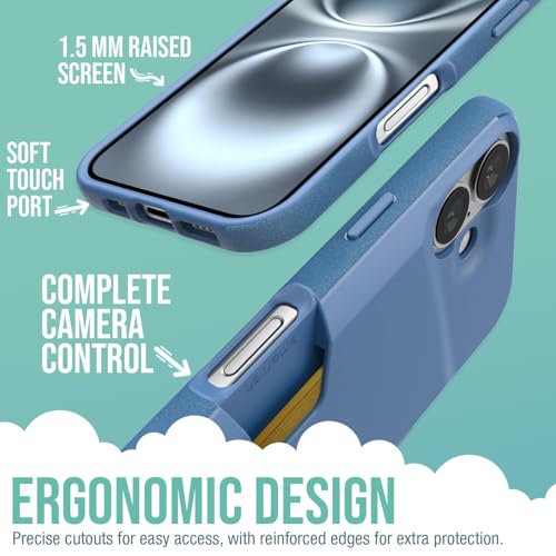 Smartish® iPhone 16 Wallet Case - Wallet Slayer Vol. 1 [Slim + Protective] Credit Card Holder - Drop Tested Hidden Flip Card Slot Cover Compatible with Apple iPhone 16 - Blues on The Green - Image 3