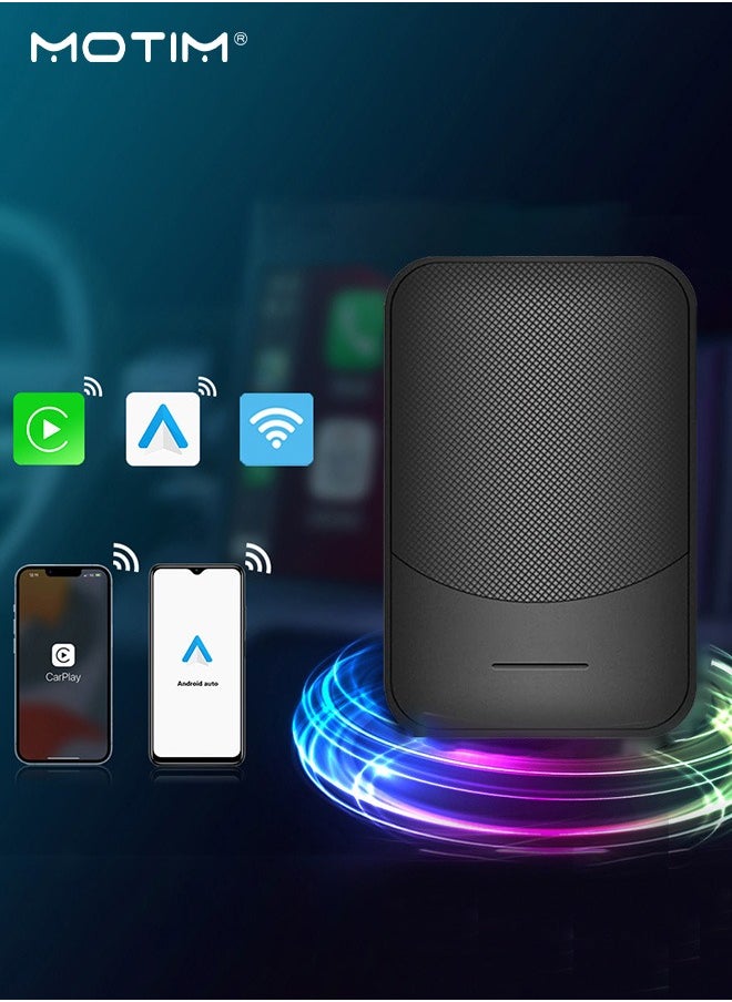 Wireless Carplay Adapter, Smart Car Box, Wireless Carplay Adapter, Convert Wired to Wireless Dongle Cars for iPhone , Plug & Play, 5GHz WiFi & Bluetooth 5.0, for iOS 10+ & Android 11+