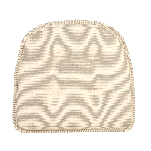 Klear Vu Omega Non-Slip Chair Cushions, Assembled in USA, U-Shaped Skid-Proof Seat Pads for Dining Room, Kitchen, Office, 15"x16", 4 Pack, Slub Natural 4 Count - Image 2