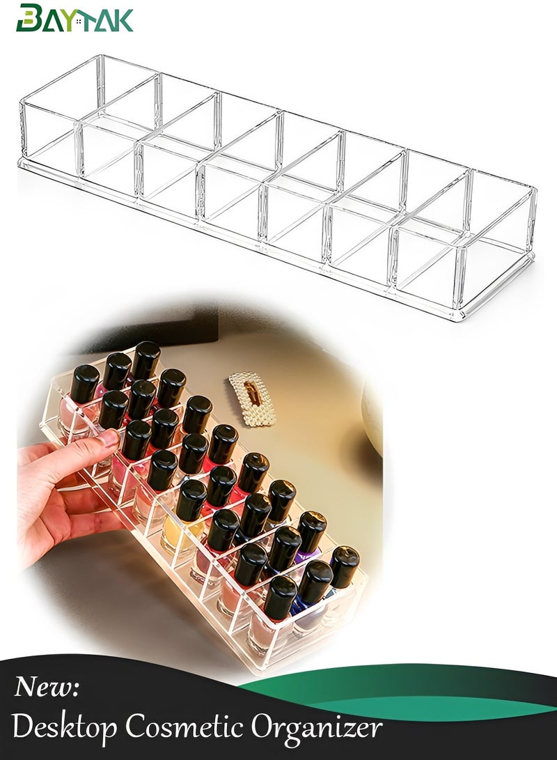 Baytak Cosmetic Organizer for Nail Polish & Makeup, Desktop Storage Box for Lipstick, Beauty Tools and Skincare (1 Piece) - Image 1