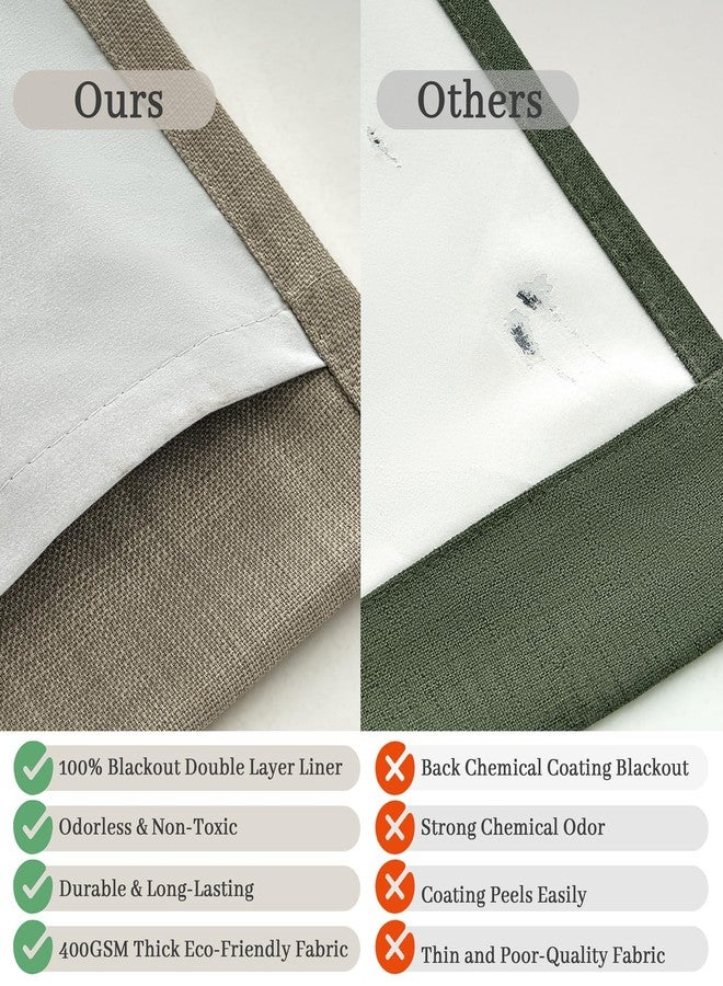 PleatedDrapes Pinch Pleated Blackout Curtains 96 Inches Long for Bedroom, Sepia Ebony Memory Trained Two Layer Thick Linen Thermal Noise Cancelling Farmhouse Privacy Windows Curtain 40x96 Inch Length 2 Panels Set - Image 5