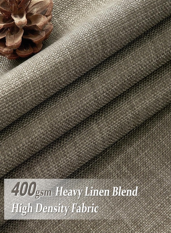 PleatedDrapes Pinch Pleated Blackout Curtains 96 Inches Long for Bedroom, Sepia Ebony Memory Trained Two Layer Thick Linen Thermal Noise Cancelling Farmhouse Privacy Windows Curtain 40x96 Inch Length 2 Panels Set - Image 2