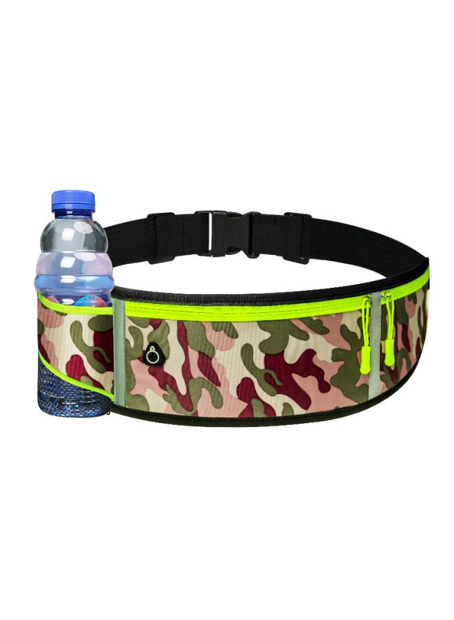 Outdoor Sports Waist Bag Running Phone Bag Waterproof Invisible Equipment For Men Women Crossbody For Hiking Camping-Color:Simple Version-camouflage Red And Green (upgrade Kettle Bin)-Capacity:(General For Mobile Phones Under 7.5 Inches)