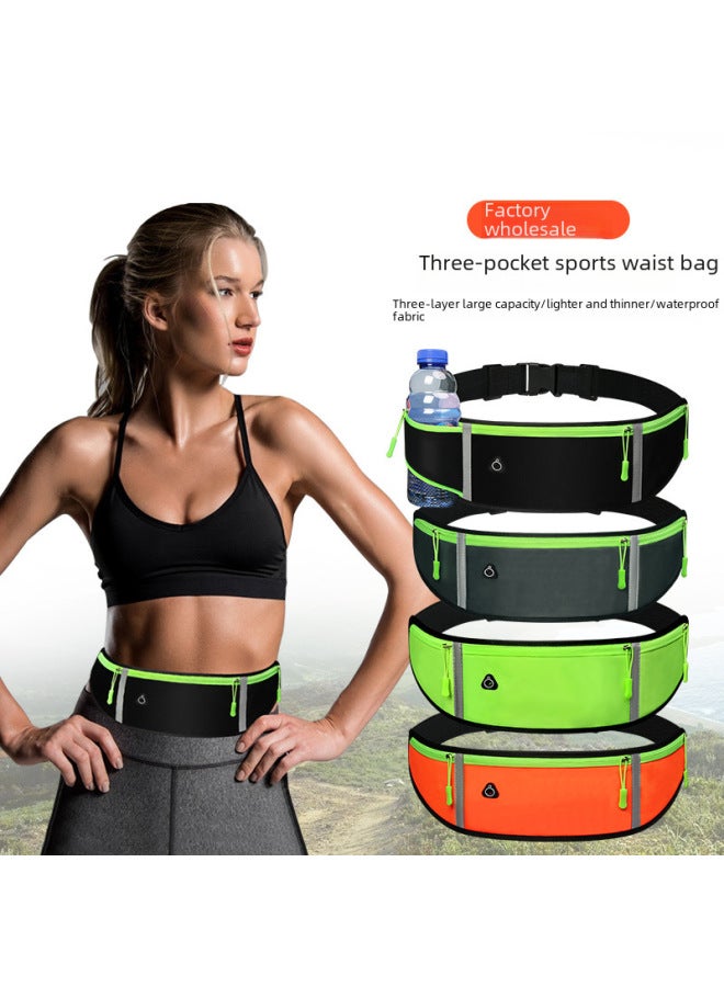 Outdoor Sports Waist Bag Running Phone Bag Waterproof Invisible Equipment For Men Women Crossbody For Hiking Camping-Color:Simple Version-camouflage Red And Green (upgrade Kettle Bin)-Capacity:(General For Mobile Phones Under 7.5 Inches)