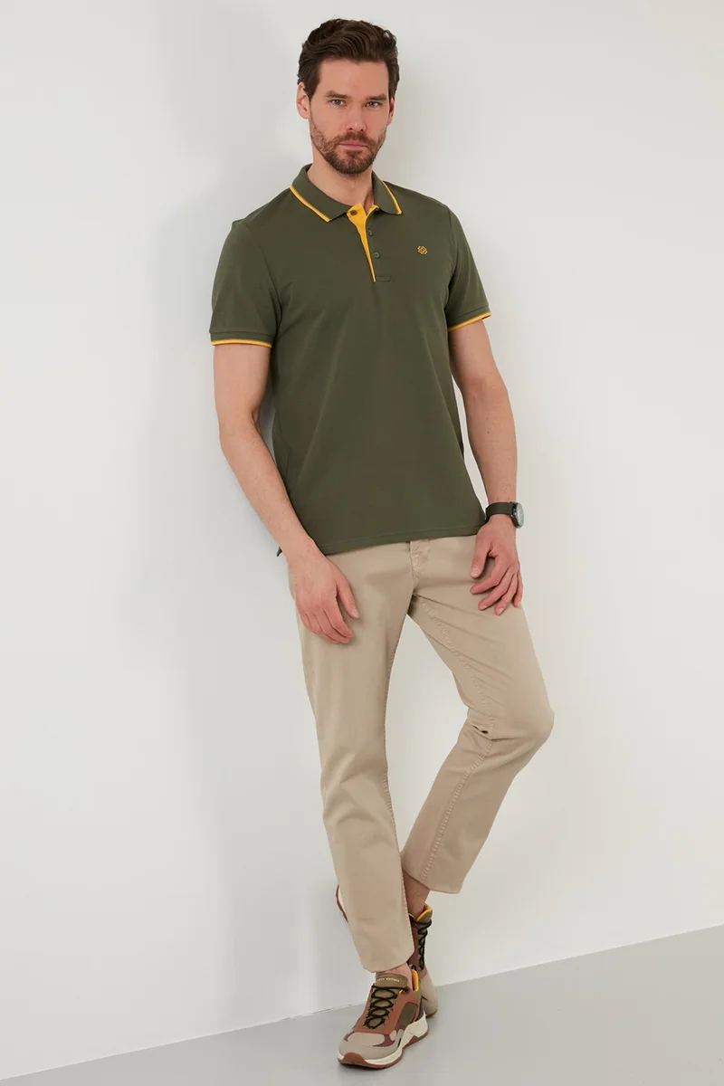 Buratti Cotton Slim Fit Stripe Detailed Buttoned Polo Collar 3-Pack T Shirt Men's T Shirt 5902118S3