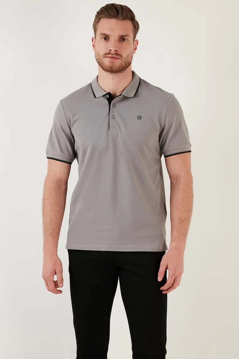 Buratti Cotton Slim Fit Stripe Detailed Buttoned Polo Collar 3-Pack T Shirt Men's T Shirt 5902118S3