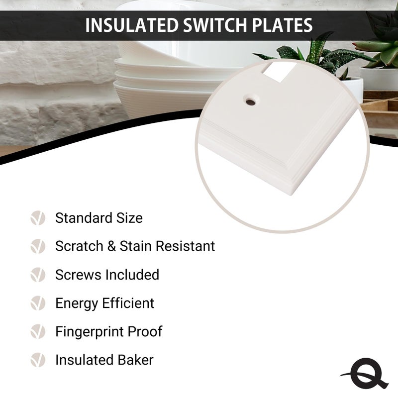 Questech Light Switch Cover  Insulated Triple Rocker Wall Plate For Electrical Outlets  3-Gang Triple Decorator Gfci Switch Plate Standard Size  Decorative Cornice  White - Image 3