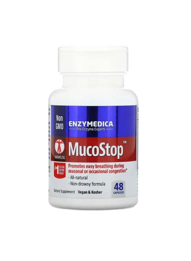 ENZYMEDICA - MucoStop 48 Capsules - Image 1