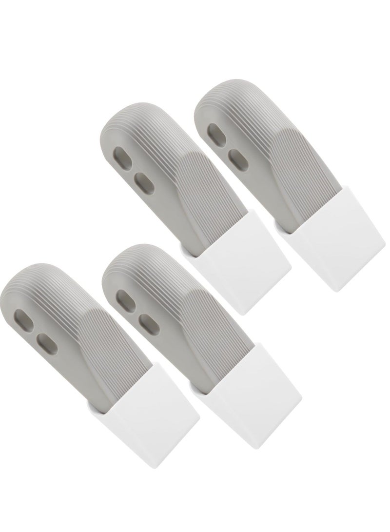 Y&D Security Door Stop, Pack of 4 Rubber Heavy Duty Stoppers, Non- Quality Wedge with Holders for Home Office and School, Works All Floor Types And Carpet Clip (Gray)  - Image 1