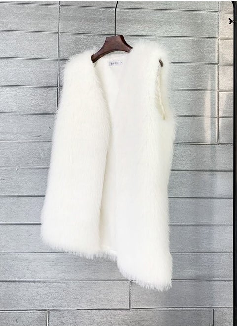 Soft Imitation Fur Coat White