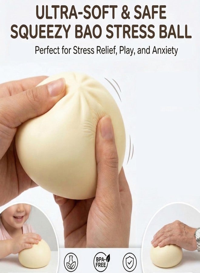 Crossunx Rainbow Dumpling squishies Stress Balls, Colorful Squishies Dumpling Fidget Sensory Toy with Food Steamer, Squeeze Dough Ball for Stress Relief, Stretchy Desk Toys Gift - Image 3