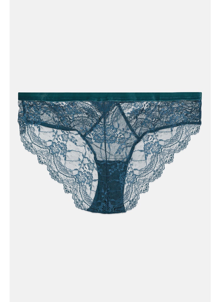 We Are We Wear - Women Lace Brazilian Brief, Green - Image 1