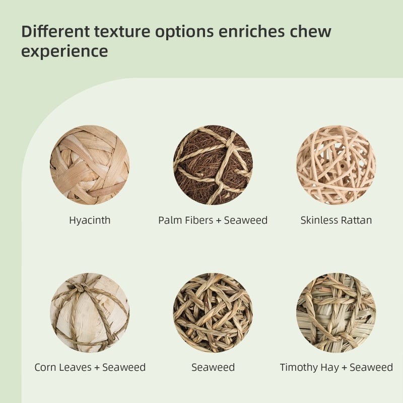 andwe Small Animals Play Balls Rolling Chew Toys & Gnawing Treats for Rabbits Guinea Pigs Chinchilla Bunny Degus - Pet Cage Entertainment Accessories - Image 3
