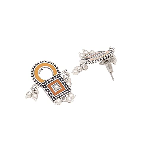 Voylla Sanwari Square Enameled Earrings for Women and Girls - Image 2