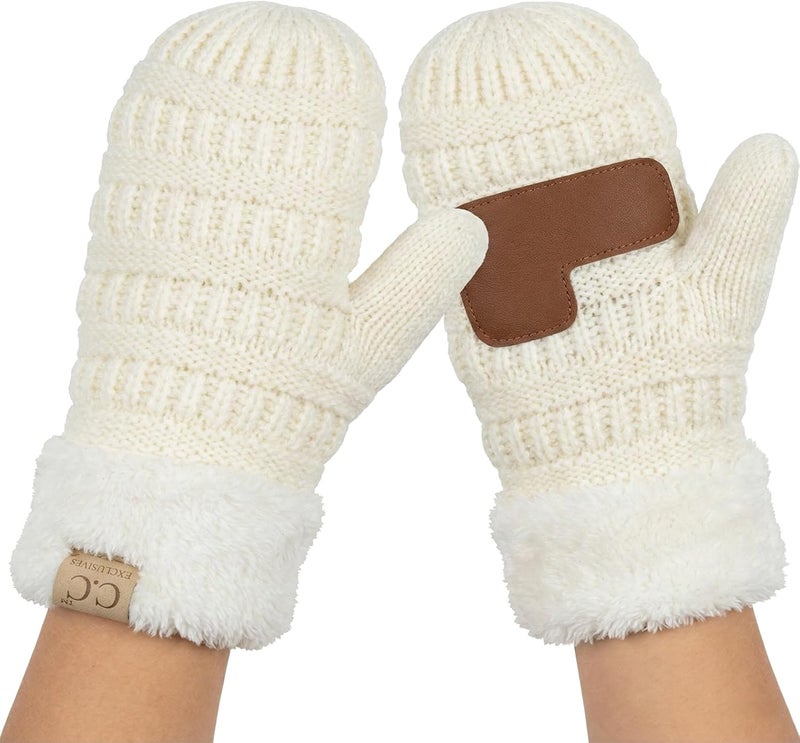 Funky Junque Kids Mittens – Thermal Knit Fleece Lined Winter Gloves for Boys & Girls Ages 5–7, Soft Cozy Cold Weather Wear - Image 1