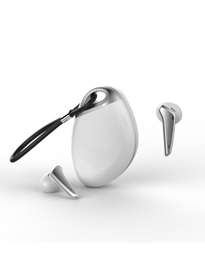 سماعات الأذن اللاسلكية البيضاء الحقيقية بلوتوث مع حالة الشحن والحزام - Image 1