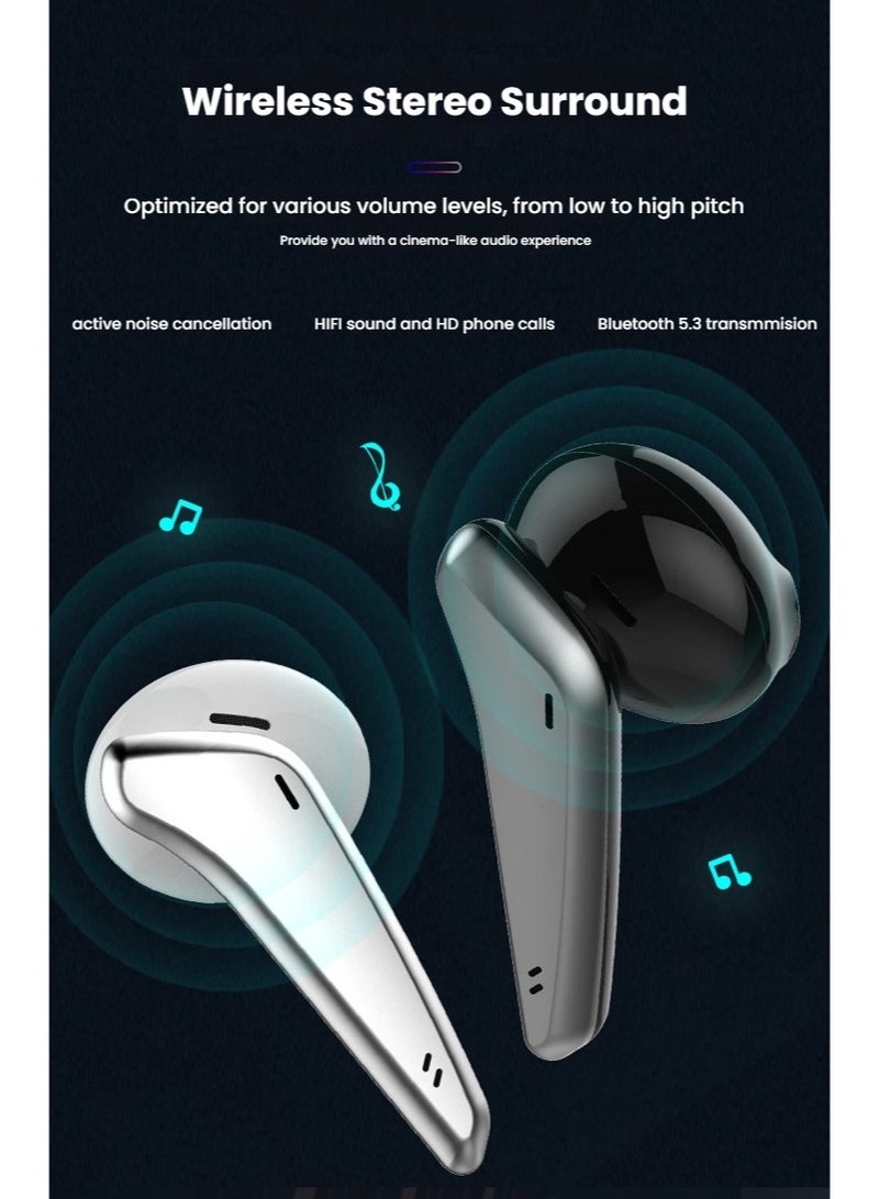 سماعات الأذن اللاسلكية البيضاء الحقيقية بلوتوث مع حالة الشحن والحزام - Image 4