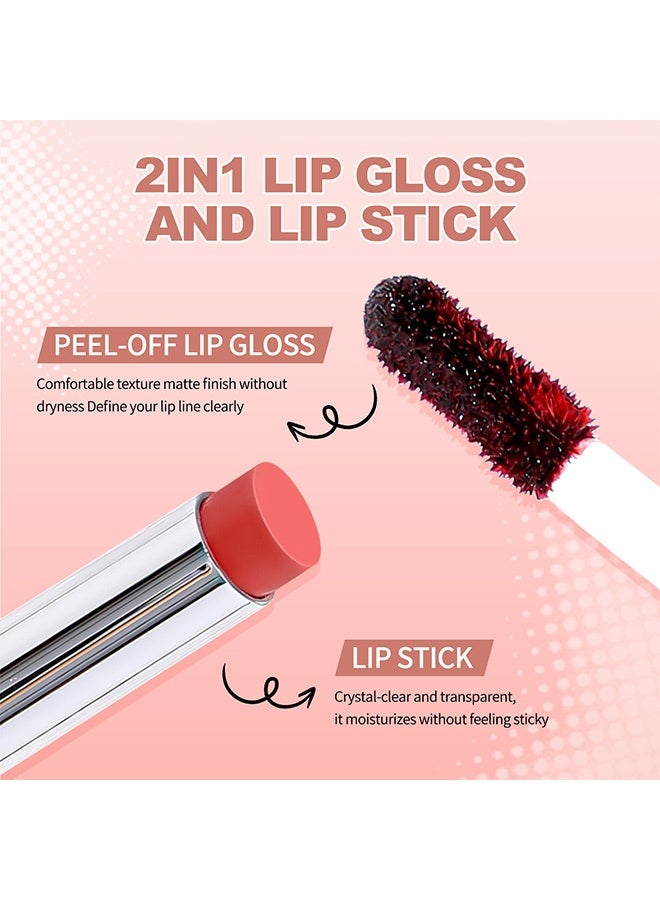 OLIBOLLA Peel Off Lip Liner Stain, Long Lasting Waterproof Tear Off Lip Tint, Non Transfer Lip Makeup 01# - Image 4