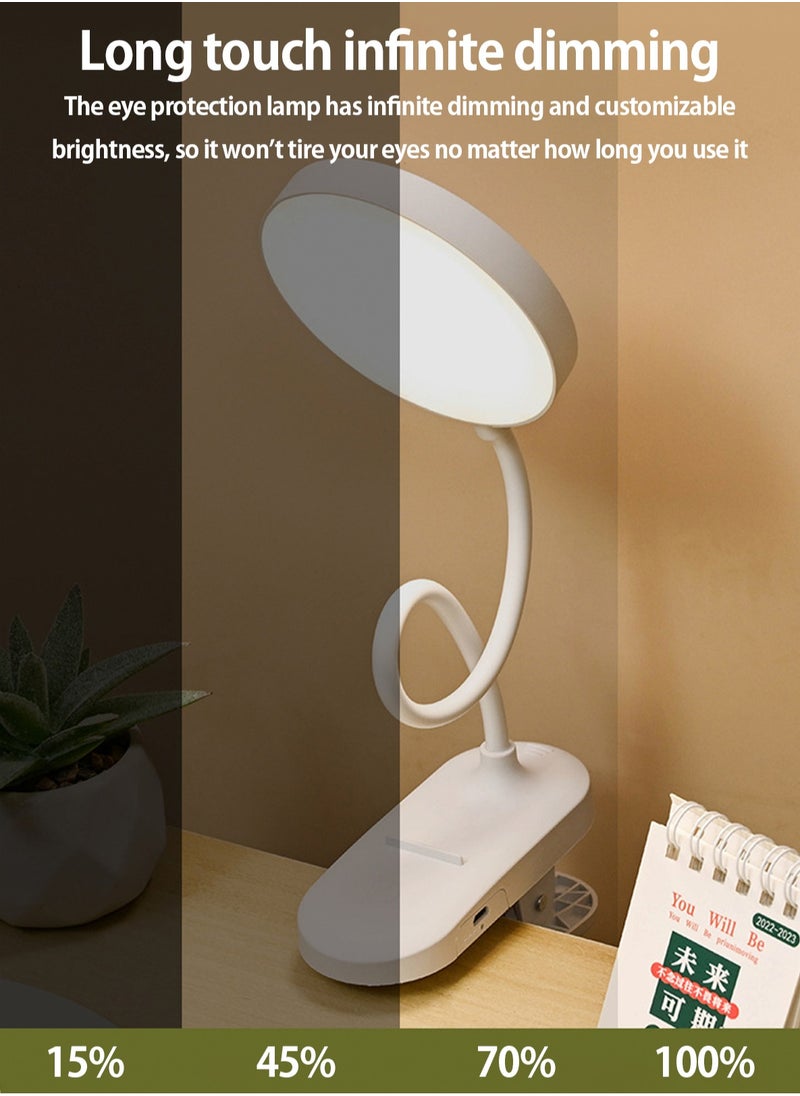 LOOPITYS - 3 Modes Touch Dimming USB Dimming Clip Table Lamp Student Dormitory Learning Study Table Light Bedside Flexo Lamps - Image 1