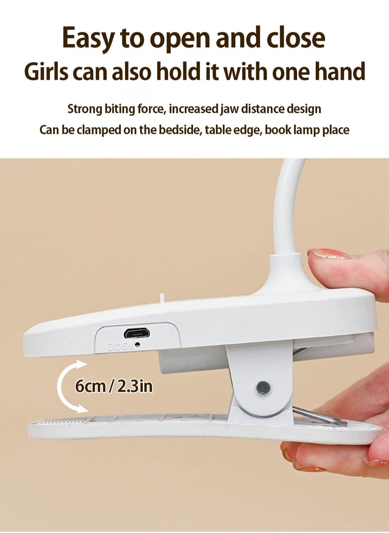 LOOPITYS - 3 Modes Touch Dimming USB Dimming Clip Table Lamp Student Dormitory Learning Study Table Light Bedside Flexo Lamps - Image 1