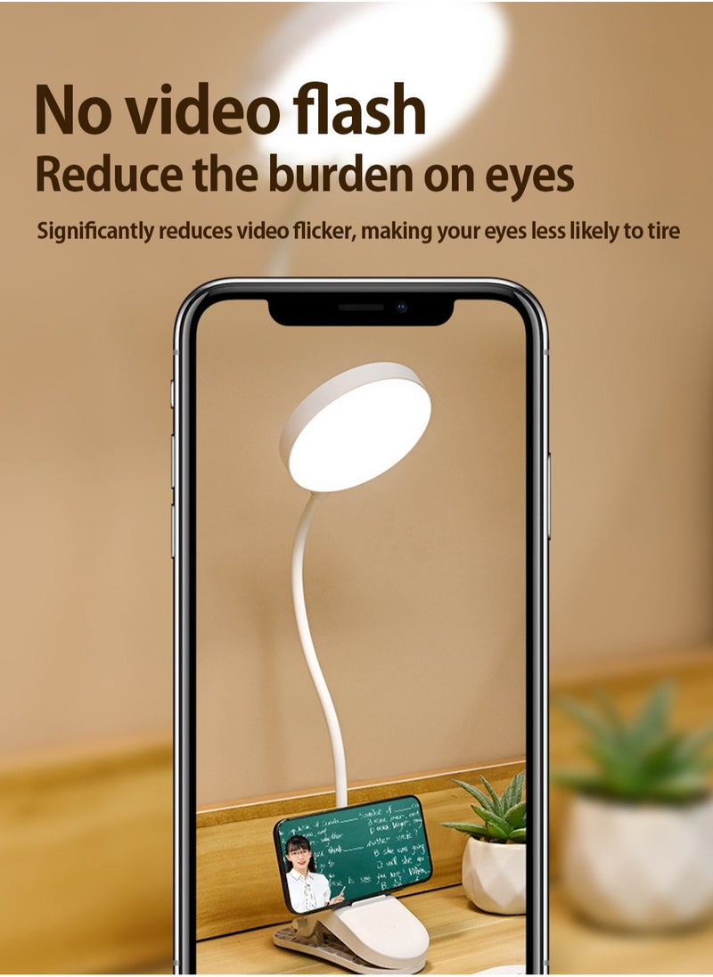 LOOPITYS - 3 Modes Touch Dimming USB Dimming Clip Table Lamp Student Dormitory Learning Study Table Light Bedside Flexo Lamps - Image 1