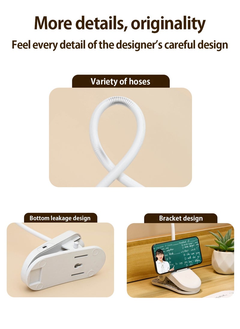 LOOPITYS - 3 Modes Touch Dimming USB Dimming Clip Table Lamp Student Dormitory Learning Study Table Light Bedside Flexo Lamps - Image 1