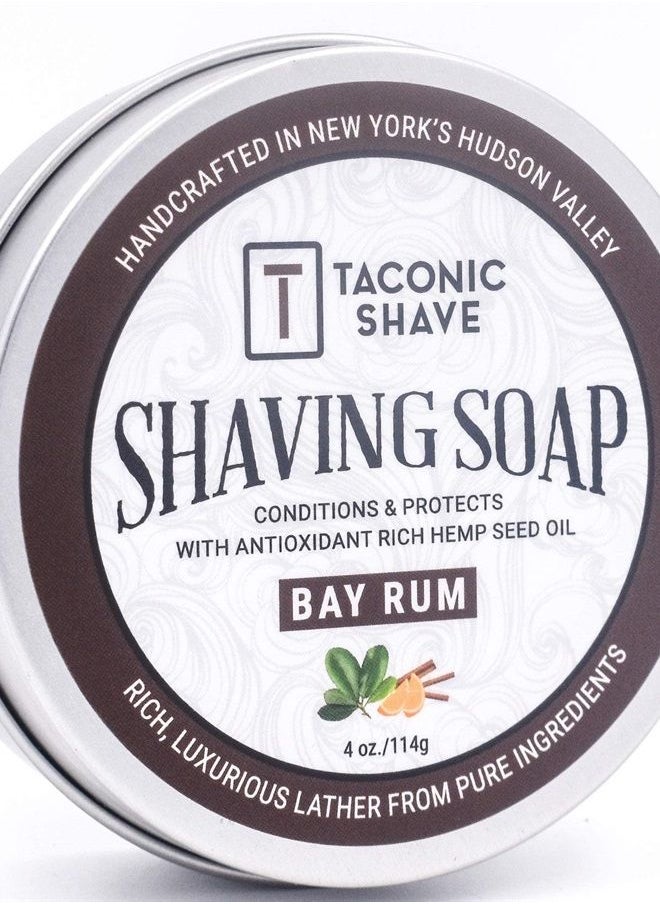 taconic shave Barbershop Quality Shaving Soap for Men & Women with Anti-Oxidant Rich Seed Oils – Moisturizing Shaving Soap for All Skin Types (Bay Rum) 