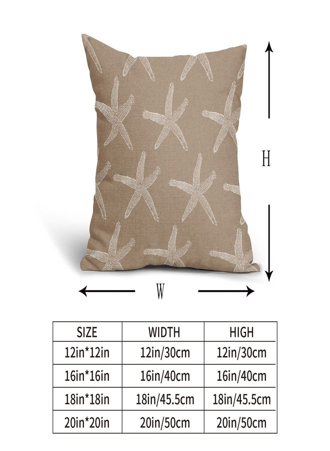 aportt Tan Brown Starfish Pillow Covers 18X18 Inch Coastal Beachy Nautical Couch Pillow Cases Vintage Farmhouse Rustic Throw Pillows Set of 2 Home Decor for Living Room Bedroom Bed Cushion Outdoor - Image 4