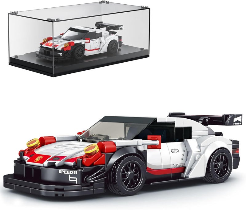 mould king Speed Champions 911 Carrera RSR Super Car Building Kit with Acrylic Display Case,27010 Collectible Model Car Kits, Building Blocks Kit Racing Toy Cars for Adult Kids 8+(349 PCS) - Image 1