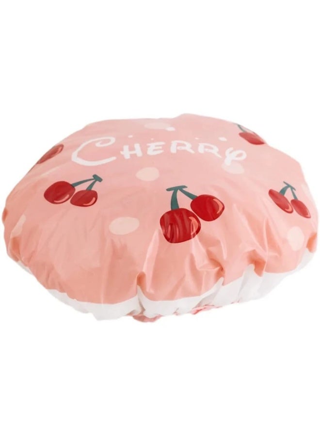 2-Piece Waterproof Shower Cap Set – Flexible Shower Cap for Hair Protection – Cute Fruit Design and Comfortable for Everyday Use - Image 4
