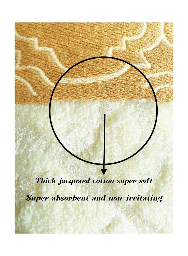 Soft and absorbent cotton thickened and quick drying luxury hotel bath towel set size 70 * 140cm environmentally friendly and durable bathroom daily home spa sports and travel (beige)  - Image 4