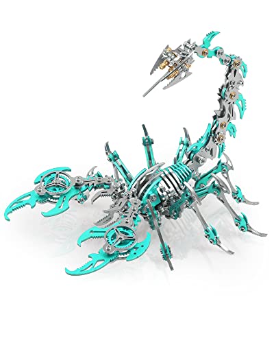 Metalkitor Scorpion 3D Metal Puzzles Kits for Adults Teens 454 Pcs Mechanical Assembly Models 4 Hours to Build Ideal for Gifts and Decorations Green - Image 1