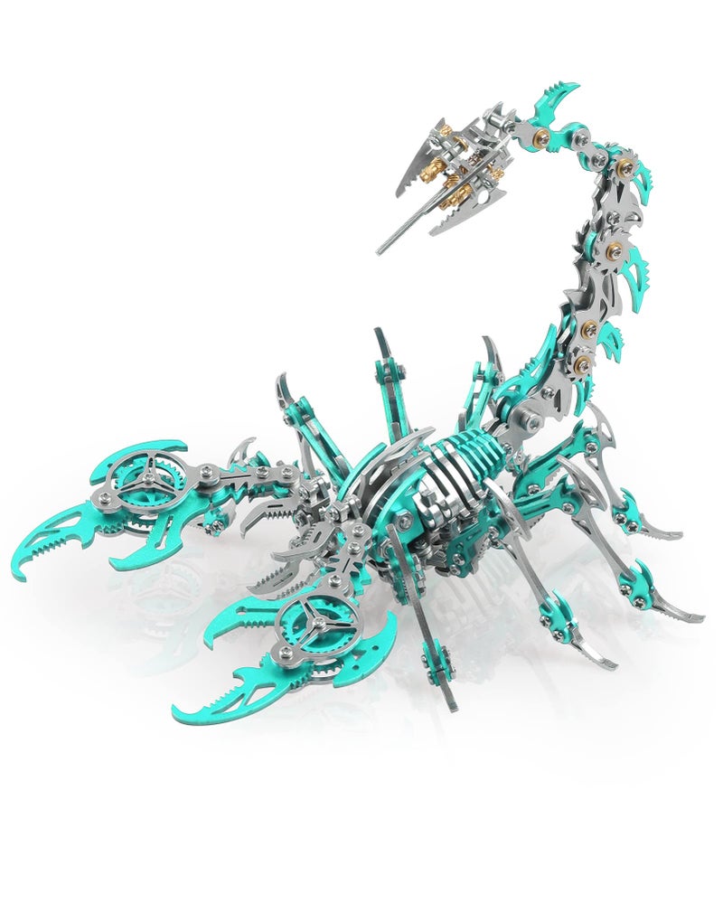 Metalkitor Scorpion 3D Metal Puzzles Kits for Adults Teens 454 Pcs Mechanical Assembly Models 4 Hours to Build Ideal for Gifts and Decorations Green - Image 2