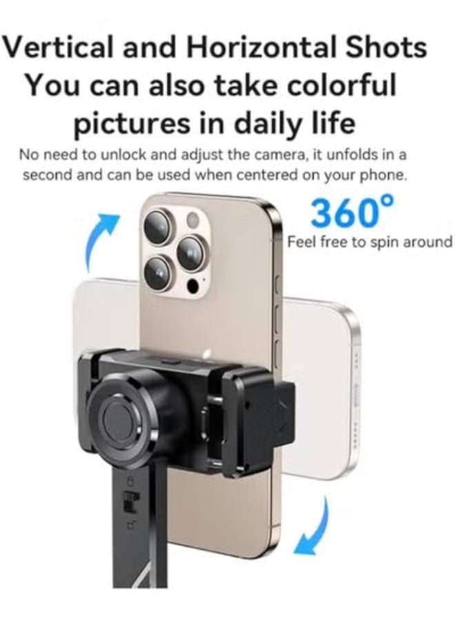 مثبت جيمبال 4 في 1 للهاتف الذكي مع حامل ثلاثي وجهاز تحكم بلوتوث – قابل للتمدد وسهل الحمل لتصوير فيديوهات سلسة - Image 3