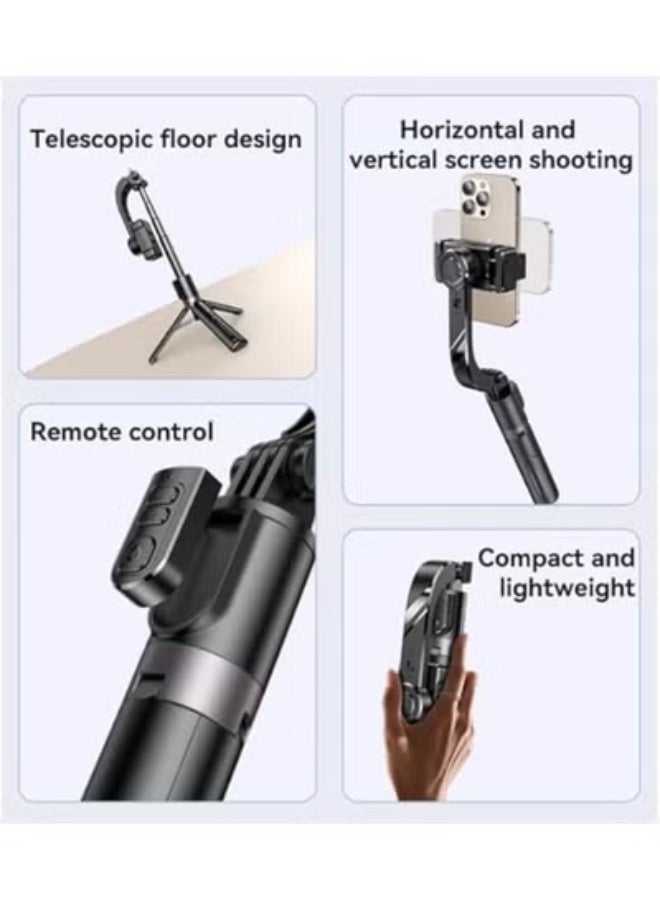 مثبت جيمبال 4 في 1 للهاتف الذكي مع حامل ثلاثي وجهاز تحكم بلوتوث – قابل للتمدد وسهل الحمل لتصوير فيديوهات سلسة - Image 2