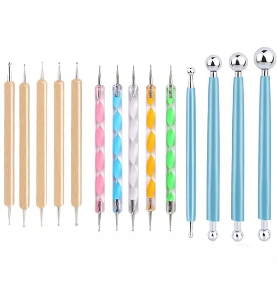 VINTAGER 14 PCS Dotting Tools Ball Styluses Dotting Tools Set for Pottery Clay Rock Painting Modeling Embossing Nail Art