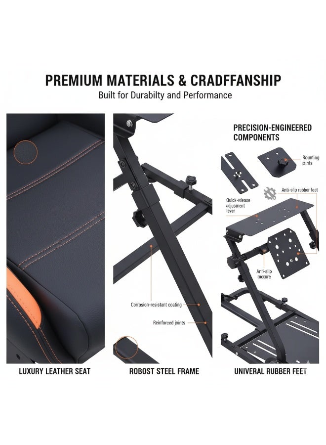 FlashHawk Racing Wheel Stand with Seat, Racing Gaming Chair Driving Cockpit for All Logitech G923 | G29 | G920 | Thrustmaster | Fanatec Wheels | Xbox One, PS4, PC Platforms - Image 5