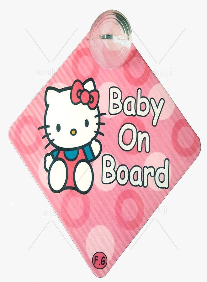 Vadda Baby On Board Sleeping Child/Baby Vehicle Decal, Window Hanging Safety Sign for Car Little Cat - Image 2