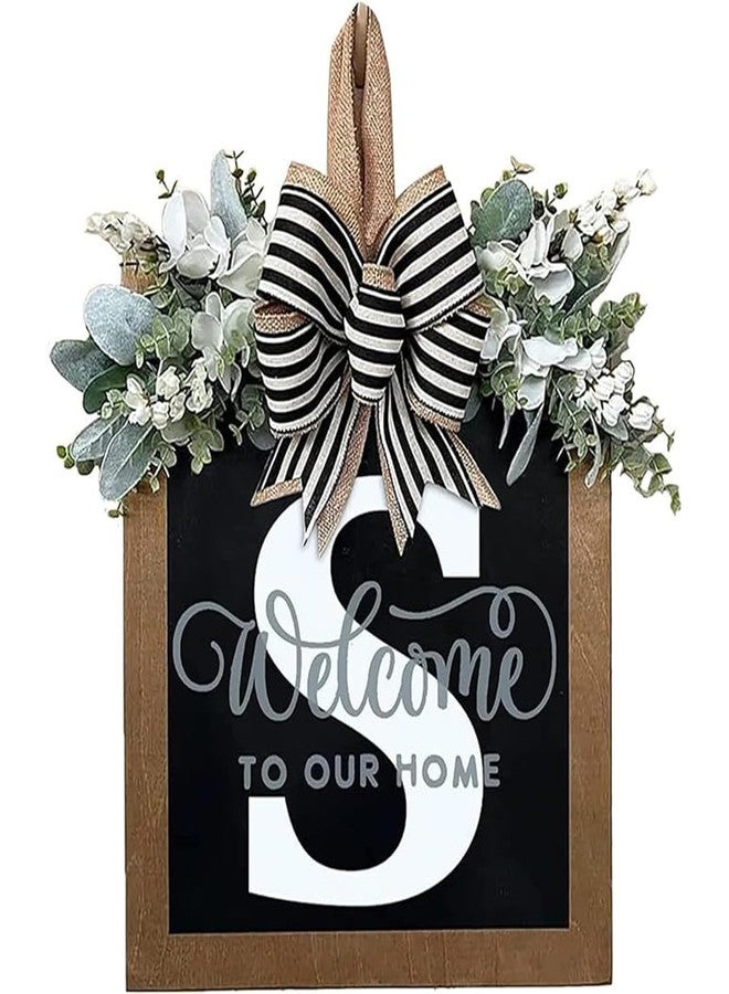 ELEFOCUS Last Name Front Porch Decor, Welcome Sign Door Wreath, Outdoor Decorations, 26 Letter Hanging Monogram for All Seasons (S) - Image 1