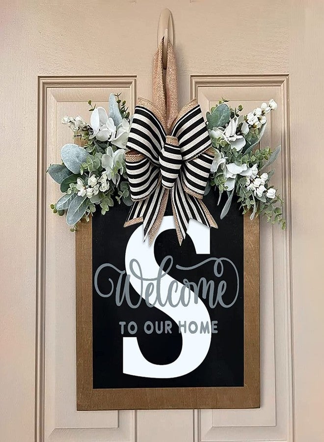 ELEFOCUS Last Name Front Porch Decor, Welcome Sign Door Wreath, Outdoor Decorations, 26 Letter Hanging Monogram for All Seasons (S) - Image 4