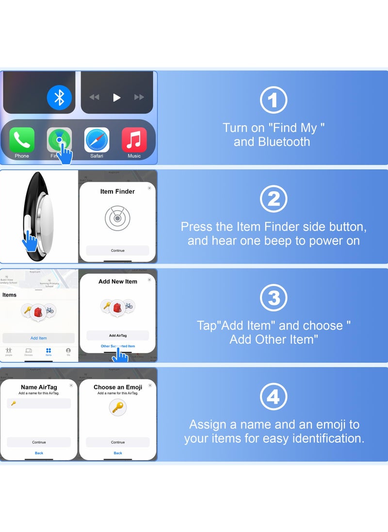 روكيو علامات Air Tags-1 Pack Item Finder تعمل مع تطبيق Find My (iOS فقط) من Apple، علامات تعقب للمفاتيح والأمتعة وحقيبة الظهر، لون أسود (غير مناسب لنظام Android)  - Image 5