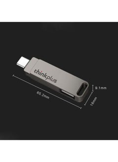BURAQ Lenovo Thinkplus MU110 USB3.2+Type-C Dual Interface Rotation Flash Drive, Size: 32GB(Grey)  - Image 3