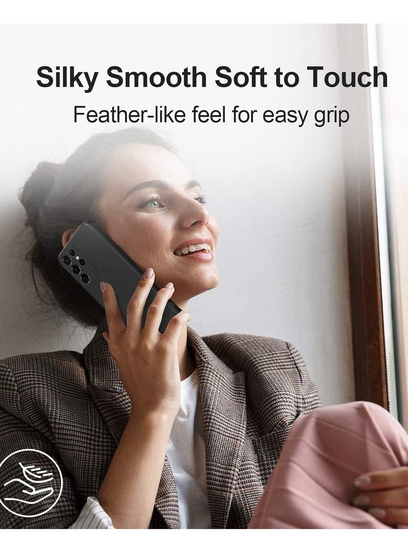 BORTONY Galaxy S21 Ultra Case Liquid Silicone Camera Protective Slim Cover Anti Scracth Shocproof Case for Samsung Galaxy S21 Ultra - Image 3