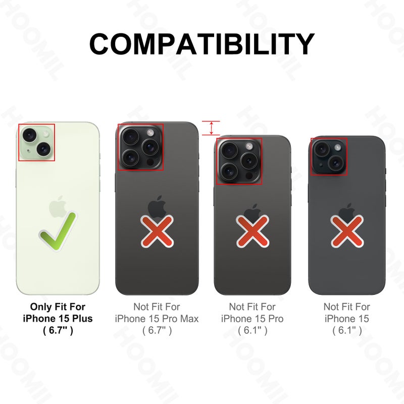 HOOMIL Crystal Clear Case for iPhone 15 Plus Phone Cover | 6.7-Inch, Non-Yellowing, Drop Protection, Anti-Scratch, Transparent, Hard Back - Image 2
