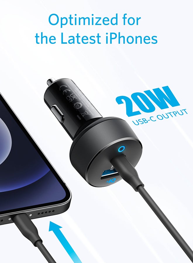 Anker 35W 2-Port USB C Car Charger, 20W Power Delivery Type C and 15W PowerIQ 2.0, PowerDrive PD 2 for iPhone 17/16/15/14, Samsung, Huawei, Xiaomi, Redmi, Vivo, Oppo - Image 2