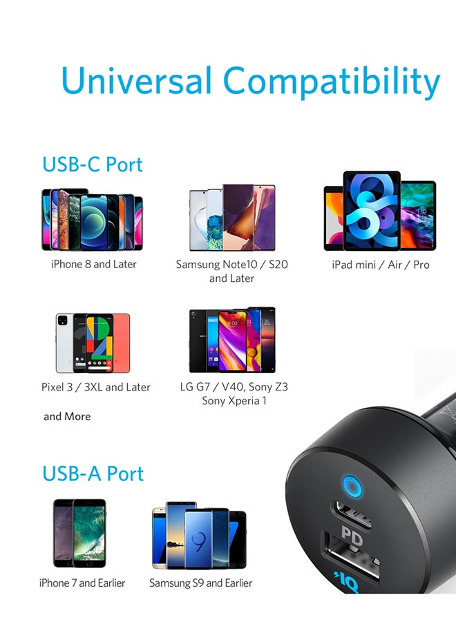 Anker 35W 2-Port USB C Car Charger, 20W Power Delivery Type C and 15W PowerIQ 2.0, PowerDrive PD 2 for iPhone 17/16/15/14, Samsung, Huawei, Xiaomi, Redmi, Vivo, Oppo - Image 4